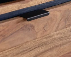 New Argentier avec éclairage intérieur et étagères verre "Enoa" en palissandre et acacia Vitrine Et Argentier