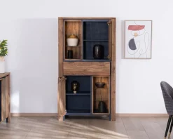 New Argentier avec éclairage intérieur et étagères verre 