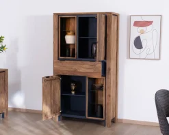 New Argentier avec éclairage intérieur et étagères verre 