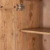 New Argentier design rétro en acacia et métal "Puzzle" façades motif empiècement Vitrine Et Argentier|Rangement