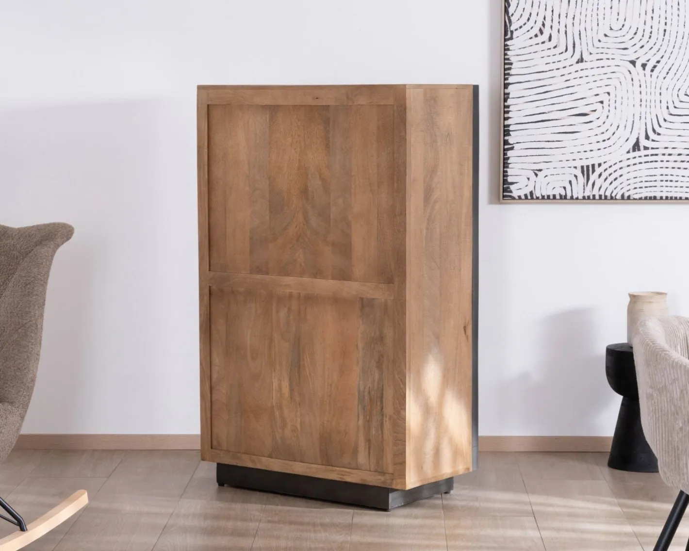 Hot Argentier en manguier massif 2 portes "Santo" style épuré Vaisselier|Vitrine Et Argentier