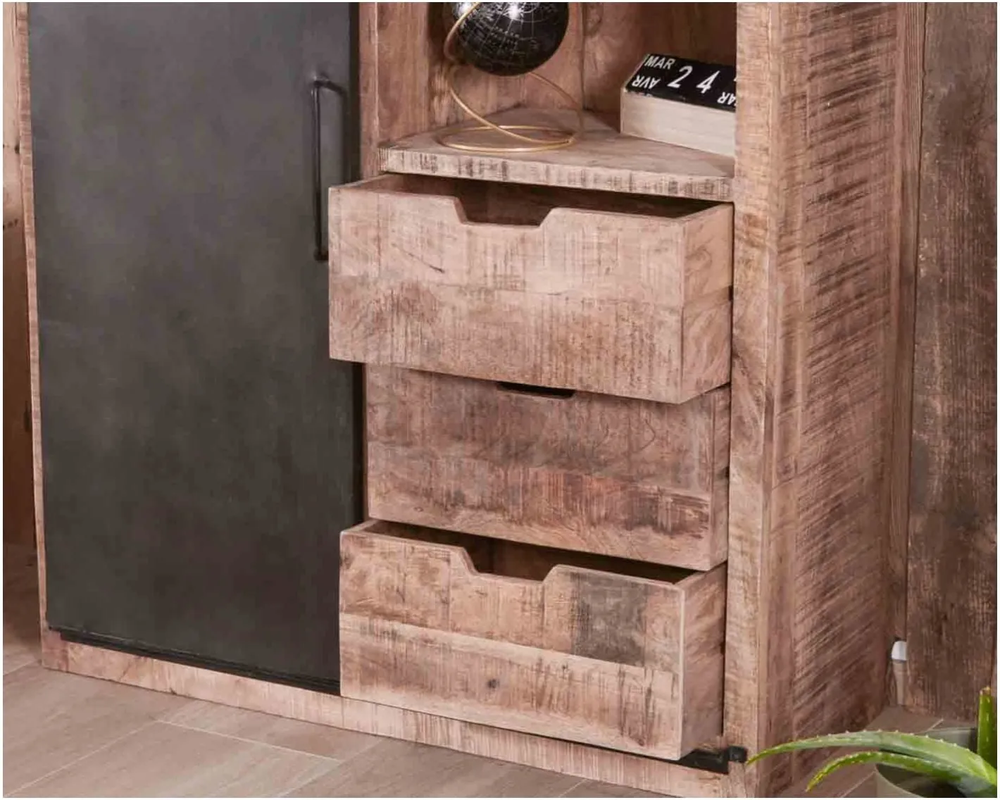 Sale Argentier industriel métal et bois "Caractère" Vitrine Et Argentier|Buffet Et Bahut