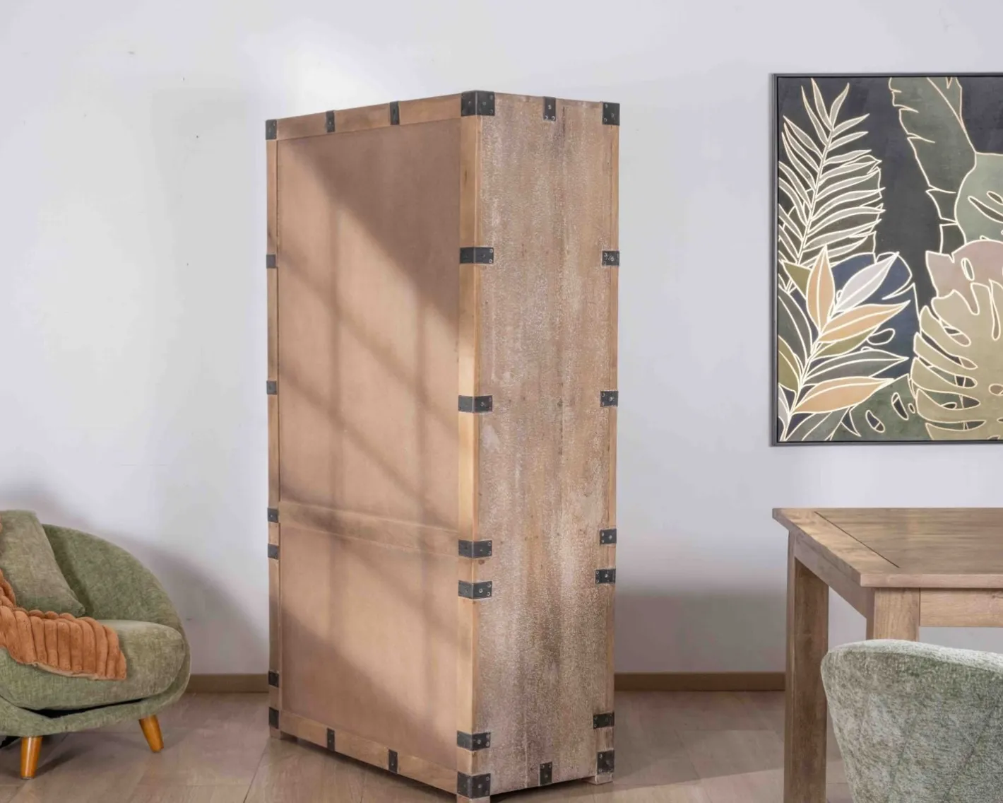 Hot Armoire ouverte style vintage avec 2 portes en bois et métal "Voyage" Bibliothèque|Buffet Et Bahut
