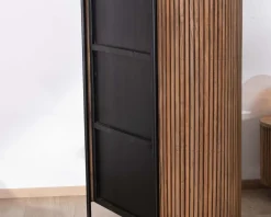 Discount Armoirette arrondie 120 cm en bois exotiques "Troms" Buffet Et Bahut