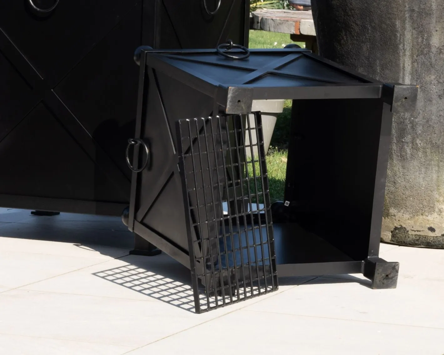 New Bac décoratif pour plantes d'agréments 55 cm en métal noir "Gardénia" Décoration
