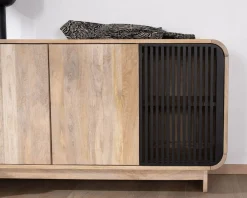 Outlet Bahut 180 cm en manguier design épuré japandi