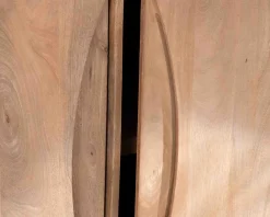 Sale Bahut contemporain en manguier massif 2 portes avec poignées intégrées arc de cercle 