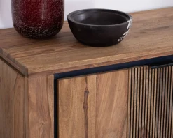 Online Bahut en palissandre et acacia "Enoa" avec étagères en verre Buffet Et Bahut