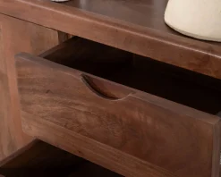Bahut rétro en manguier massif avec tiroirs teinte noyer "Odessa" 150 cm Buffet Et Bahut