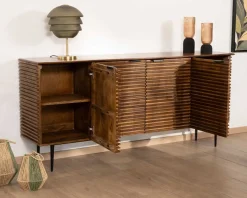 Sale Bahut rétro 4 portes en teck et manguier massif 183cm 
