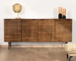 Sale Bahut rétro 4 portes en teck et manguier massif 183cm 
