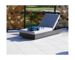 Discount Bain de soleil aluminium et tissu gris clair 1 place 