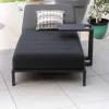 New Bain de soleil 90 cm de large en aluminium noir et matelas gris "Terrasse" Bain De Soleil