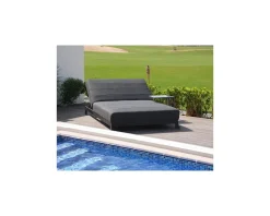 Discount Bain de soleil double gris et noir avec textile Sunbrella "Terrasse" Bain De Soleil