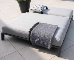 Hot Bain de soleil double moderne et confortable gris clair