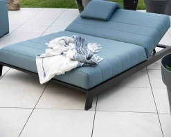 Best Bain de soleil double turquoise et noir textile extérieur 