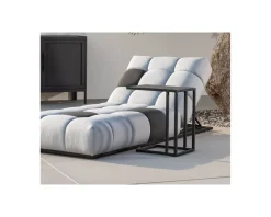 New Bain de soleil en tissu Sunbrella gris clair et foncé 
