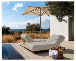 New Bain de soleil haut de gamme tissu Sunbrella gris clair
