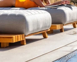 New Bain de soleil haut de gamme tissu Sunbrella gris clair