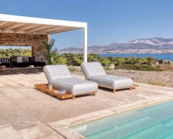 New Bain de soleil haut de gamme tissu Sunbrella gris clair