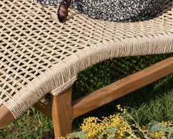 Bain de soleil 1 place en teck "Alizé" avec assise tressée Bain De Soleil