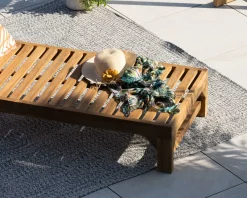 Best Bain de soleil 1 place en teck massif avec roulettes
