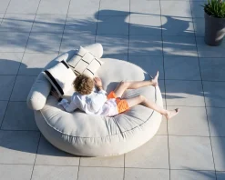 Clearance Bain de soleil rond et moelleux beige diamètre 1m80
