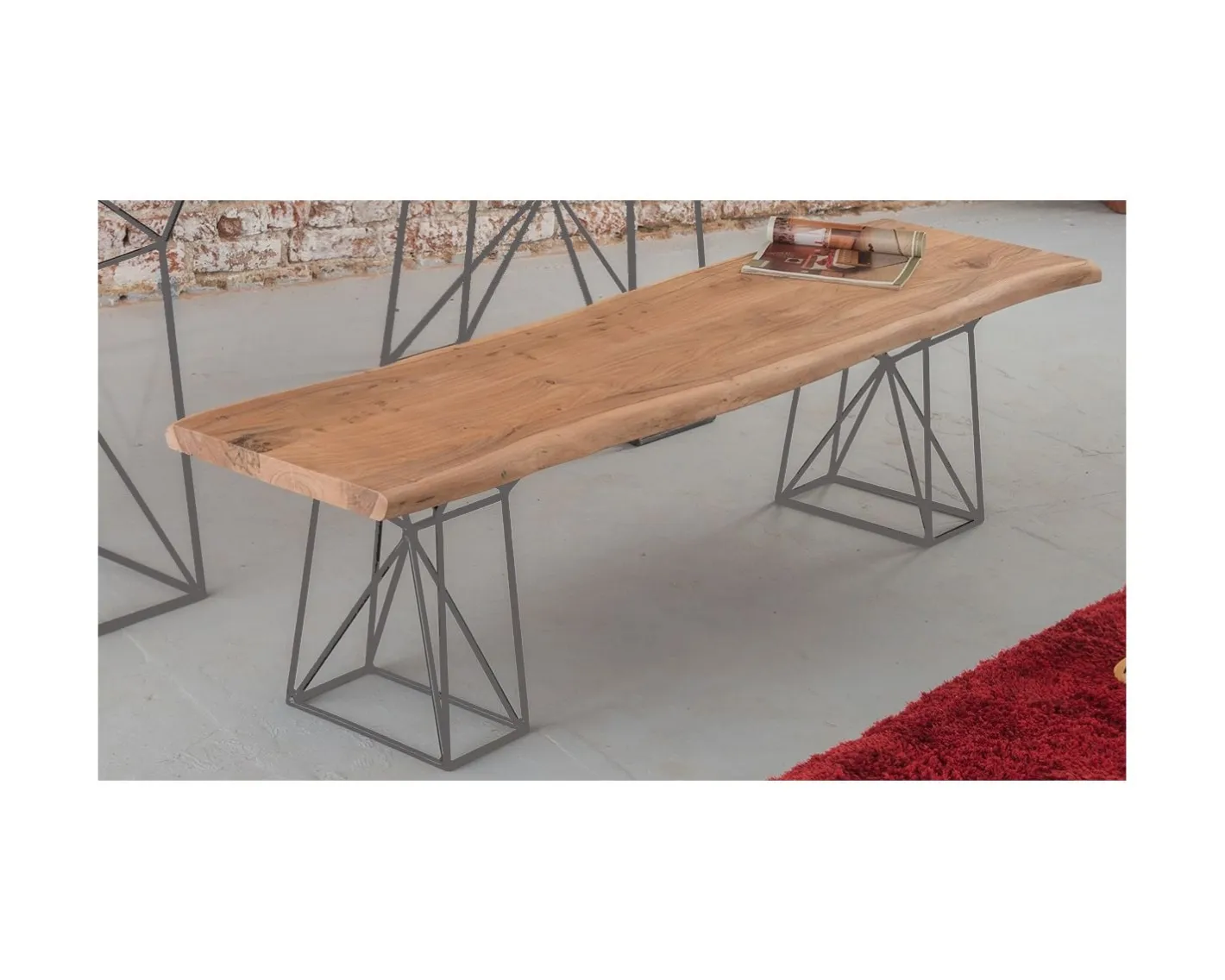 Best Banc bois massif et pieds métal gris "Zen" Banc
