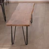 Online Banc design épuré 160 cm en acacia et pieds métal "Wendy" Banc