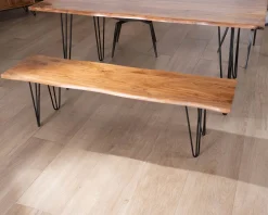 Online Banc design épuré 160 cm en acacia et pieds métal 