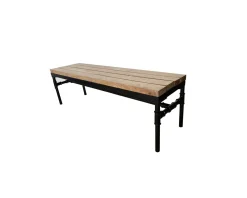New Banc industriel en bois d’acacia massif et métal 