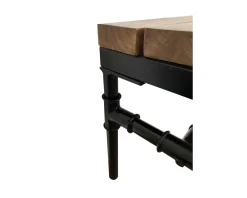 New Banc industriel en bois d’acacia massif et métal 