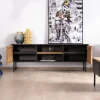 Best Banc TV 160 cm deux portes en frêne massif huilé "Sydney" Meuble Télé