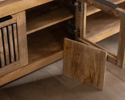 Outlet Banc TV 175 cm en manguier et pieds métal 