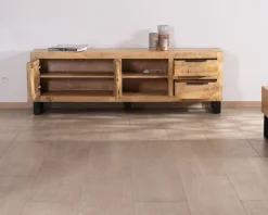 Outlet Banc TV 175 cm en manguier et pieds métal 