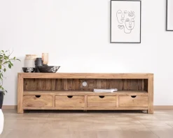 Online Banc TV 200 cm épuré en palissandre "Kalanohé" niche et 4 tiroirs Meuble Télé