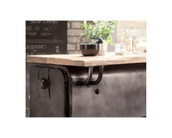 Clearance Bar métal et bois style récup multi rangements "Crazy" avec hélice Meuble De Bar