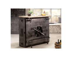 Clearance Bar métal et bois style récup multi rangements 