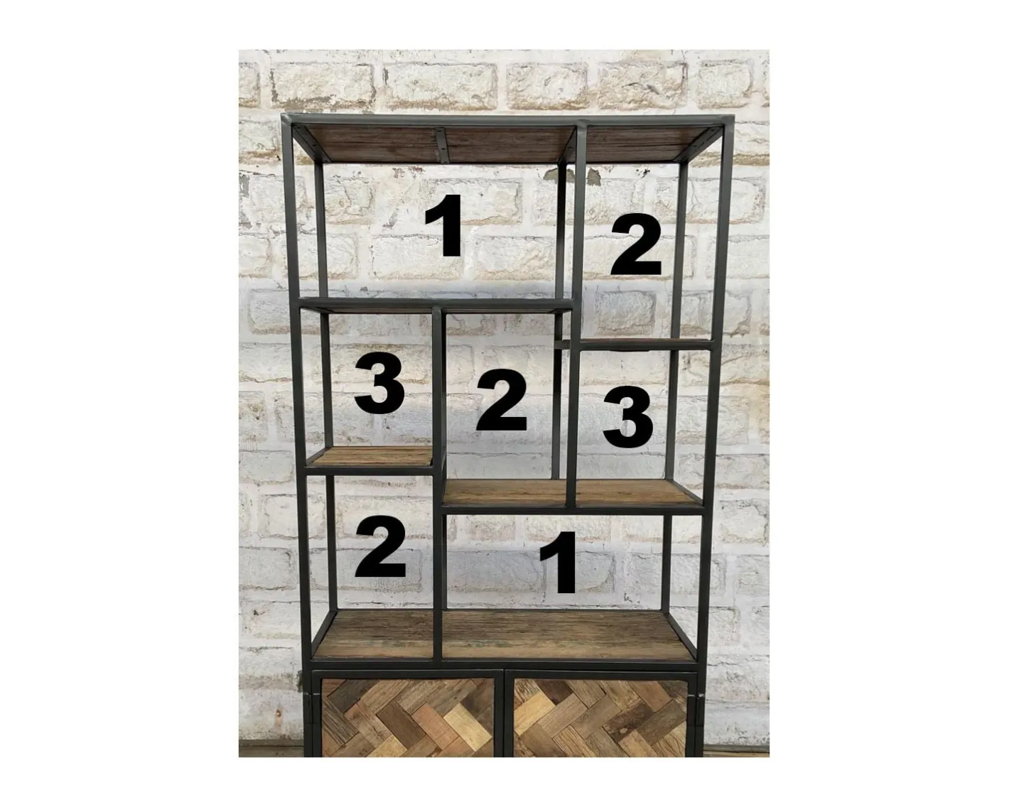 Discount Bibliothèque industrielle 180x90 cm métal gris et manguier "Kaloupilé" Bibliothèque
