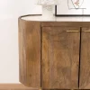 Sale Buffet arrondi avec plateau en terrazzo blanc et pieds métal doré "Bruges" Buffet Et Bahut