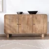 Outlet Buffet 140 cm style pop en manguier "Plume" 3 portes Buffet Et Bahut