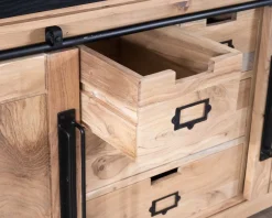 Outlet Buffet de salle à manger industriel en métal et bois 190 cm "Montréal" Buffet Et Bahut