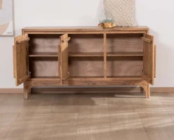 Outlet Buffet design épuré en acacia "Melody" 3 portes 145 cm Buffet Et Bahut