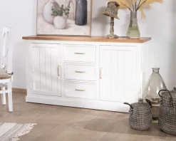 Best Buffet en acacia blanc 165cm et plateau naturel 