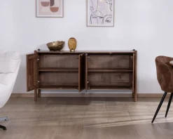 Online Buffet en acacia massif "Yona" 4 portes design épuré Buffet Et Bahut