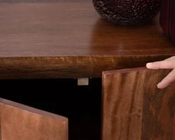 Clearance Buffet enfilade 4 portes 200 cm en manguier massif foncé 