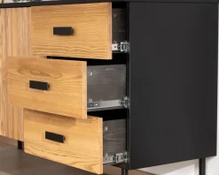 Outlet Buffet en frêne massif style newtro "Sydney" 160 cm Buffet Et Bahut