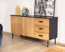 Outlet Buffet en frêne massif style newtro