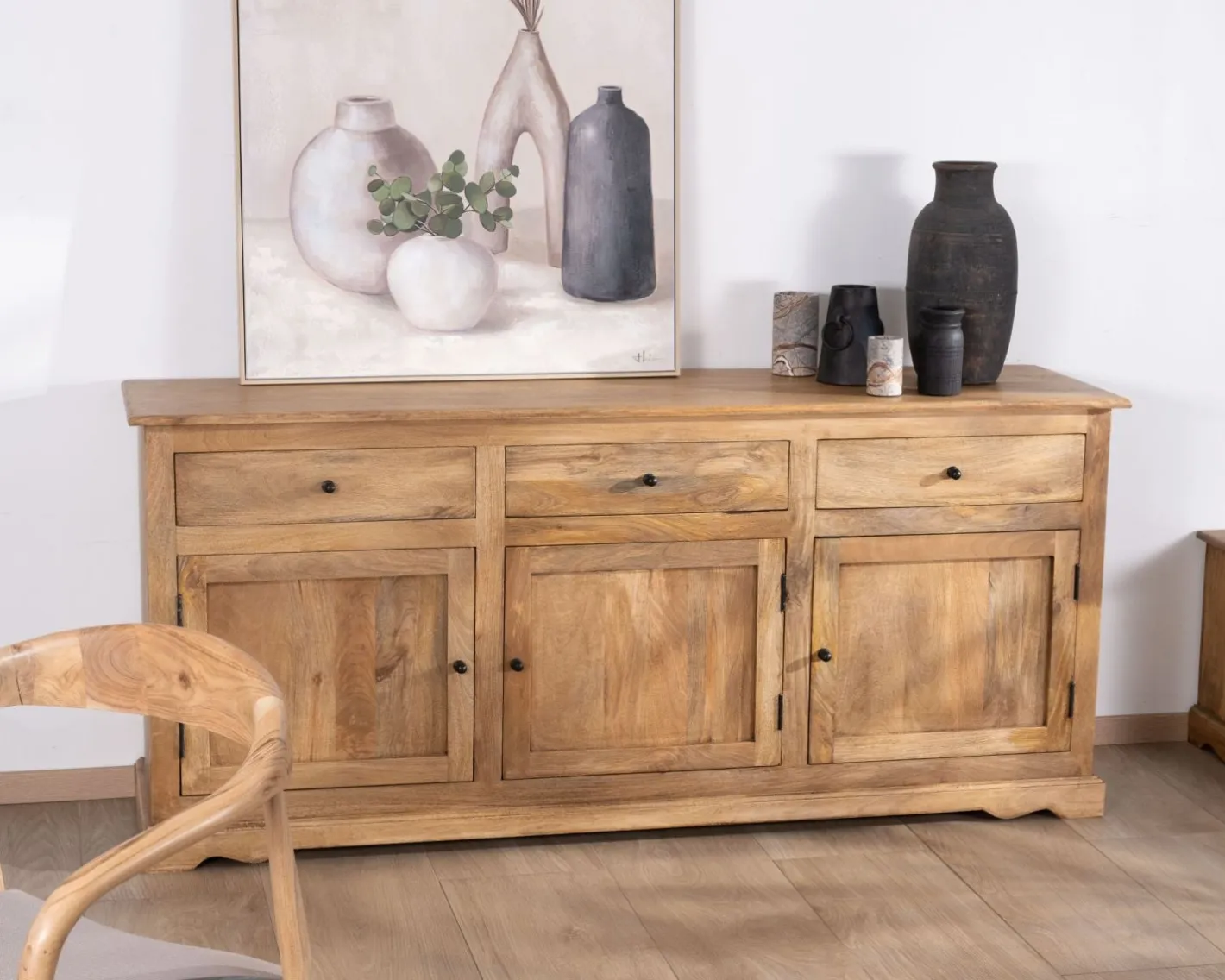 Outlet Buffet esprit maison de campagne "Sarah" 180 cm en manguier Buffet Et Bahut
