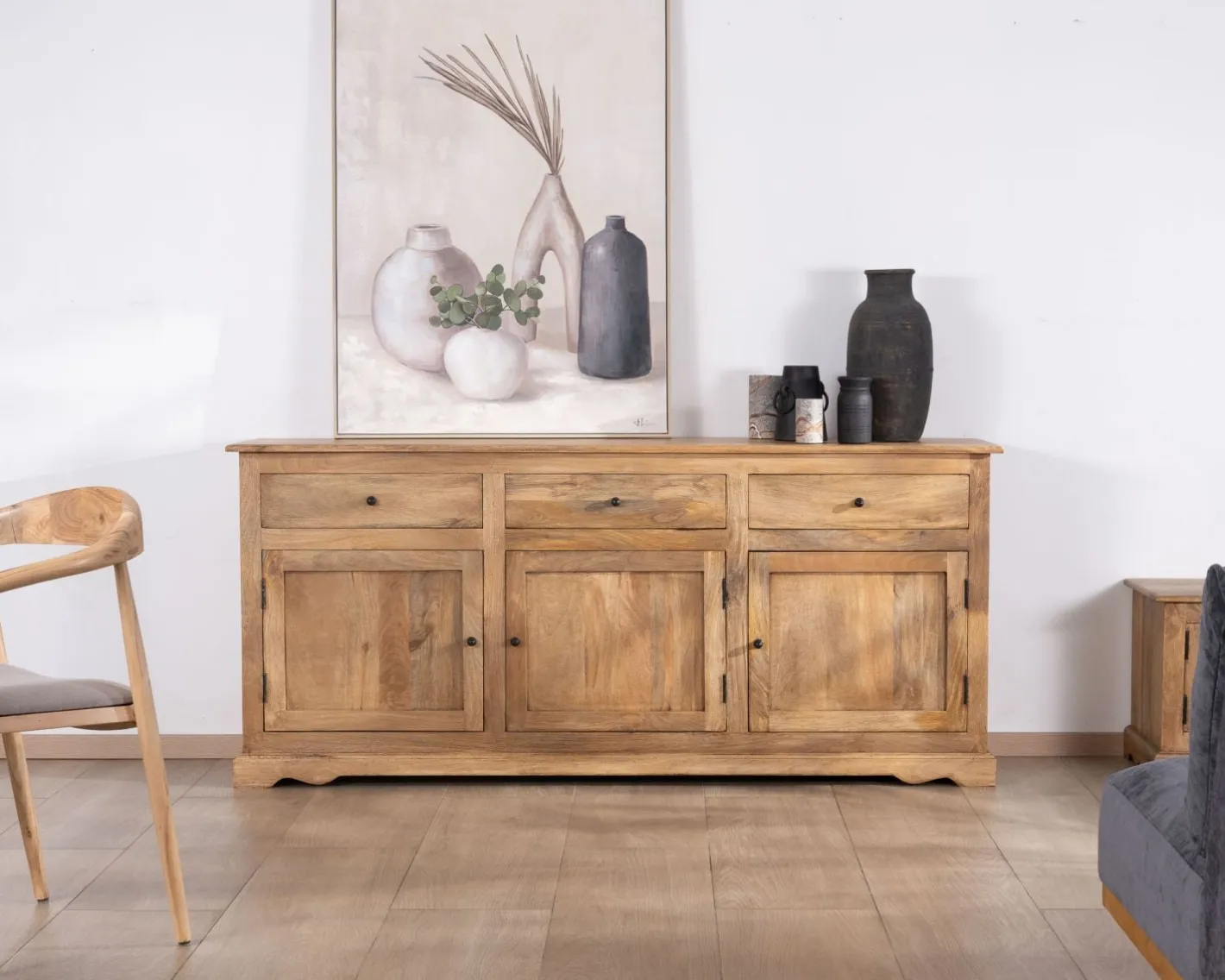 Outlet Buffet esprit maison de campagne "Sarah" 180 cm en manguier Buffet Et Bahut